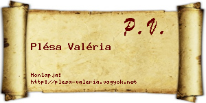 Plésa Valéria névjegykártya